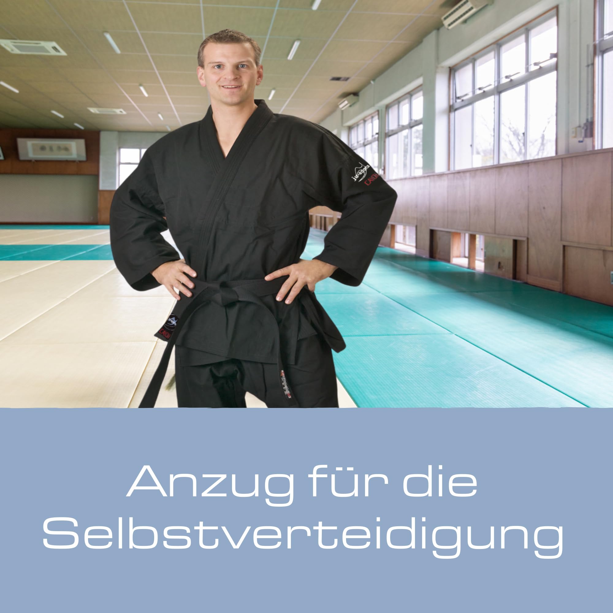 Ju-Sports Jujutsu Anzug Cayon schwarz - Moderner Gi für Erwachsene & Kinder 100% Baumwolle, Robuster Stoff, Doppelt verstärkter Brust- & Schulterbereich