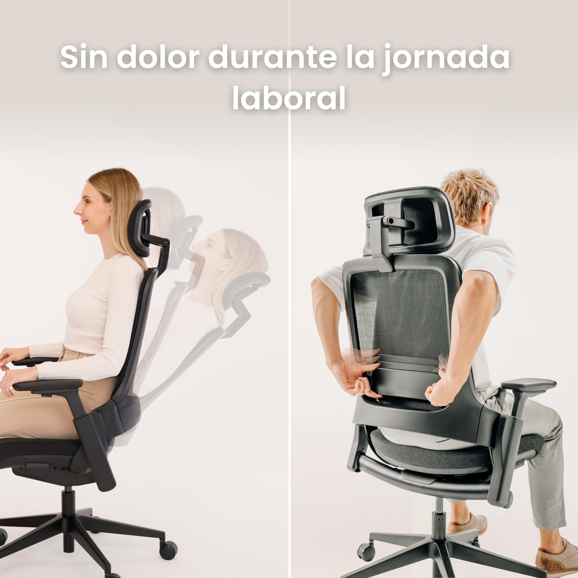 Ergotopia NextBack Pro Silla de oficina ergonómica 150 kg – Silla de escritorio ergonómica, silla de oficina ergonómica ganadora de la prueba, 100% ajustable individualmente, silla de gaming, silla de