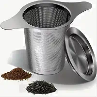 Infusor de Chá de Aço Inoxidável Tipo Cesta com Tampa