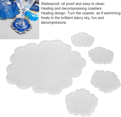 Miniatura 3 de Moldes de posavasos de resina, 5 moldes de posavasos en forma de flor para fundición de resina, moldes de silicona para posavasos de resina, moldes