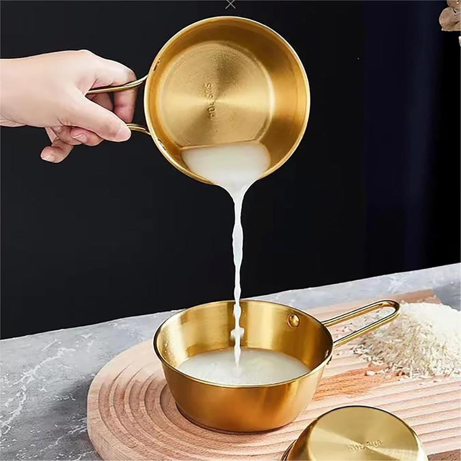 HDR MALL Ramen Bowls, 304 Stainless Steel Korean Traditional Bowls Rice Wine Bowl with Handle, Hiking Soup Dish,Makgeolli Bowls,Hiking Soup Dish, Food Bowl Camp Cup, 4.7 Inch, 10 Ounces (1) 1