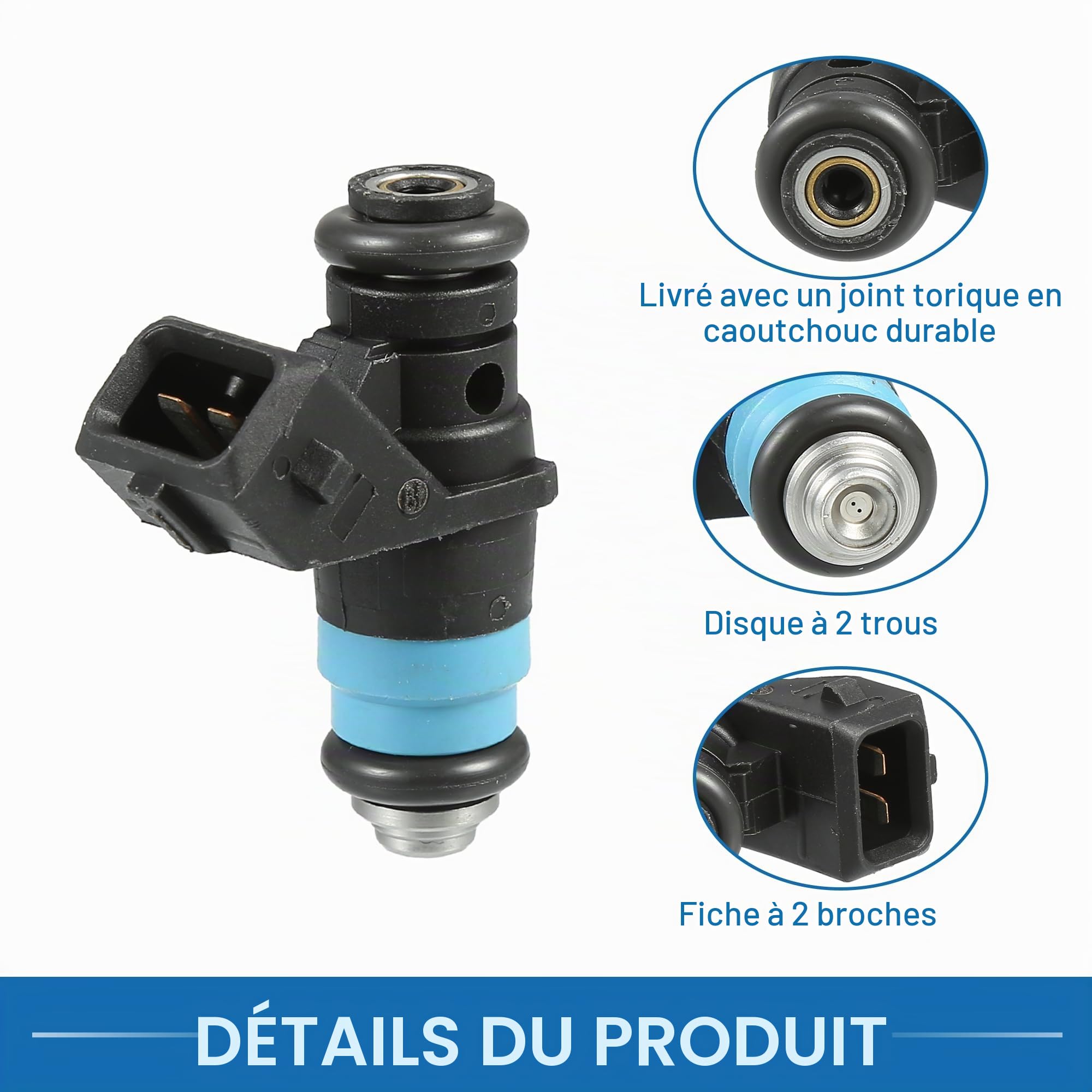 A ABSOPRO Injecteur De Carburant 8200139674 Pour Renault Clio 1.4L 4 Pièces