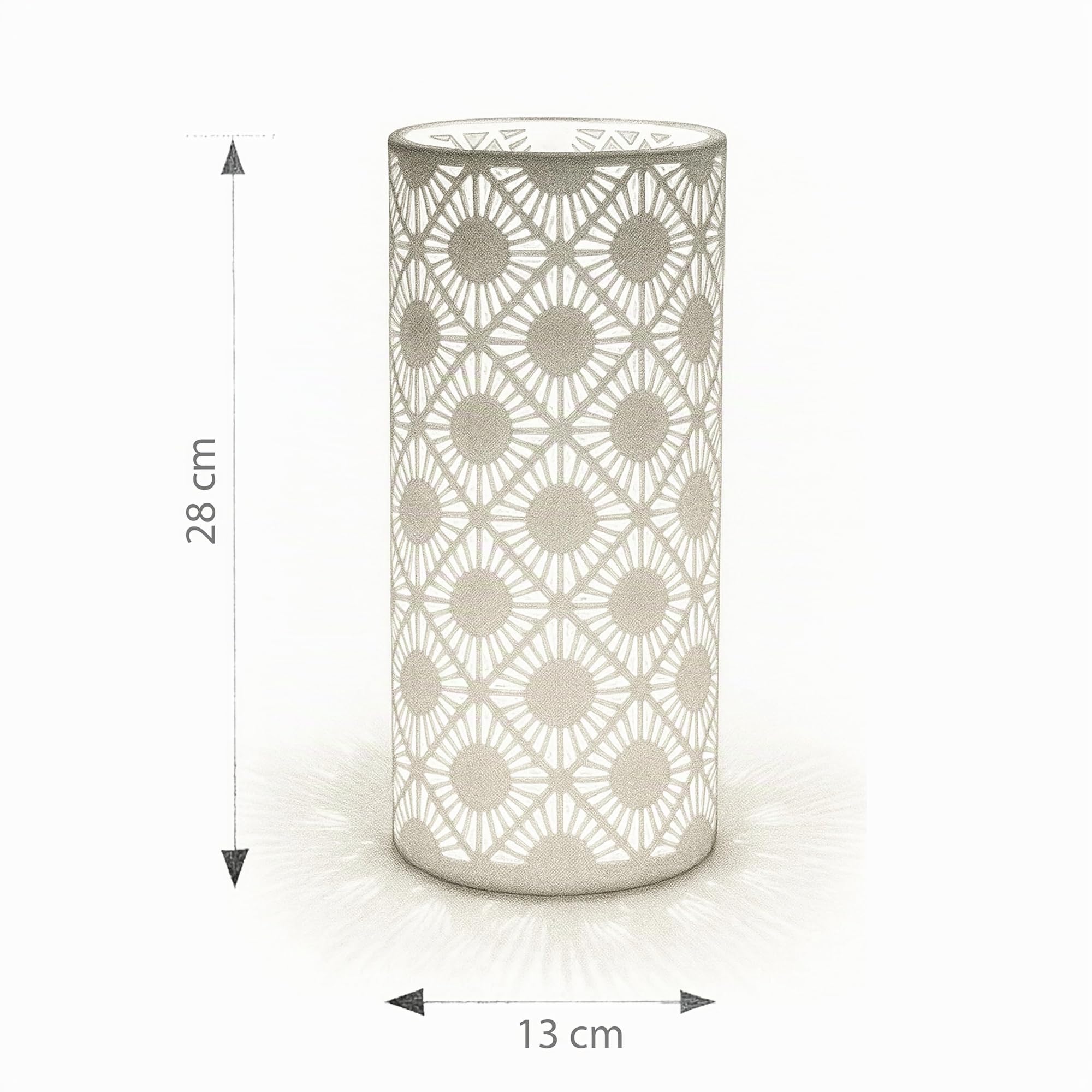 Lampada da Tavolo in Ceramica Con LED 6 Watt, Decorativa da Comodino, Bianca, Illuminazione Decorativa (Cilindro)