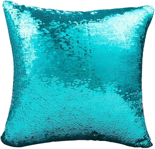 Miniatura 4 de Funda de cojín de MOCOFO, con lentejuelas, de dos tonos, reversible, 15.7 x 15.7 pulgadas