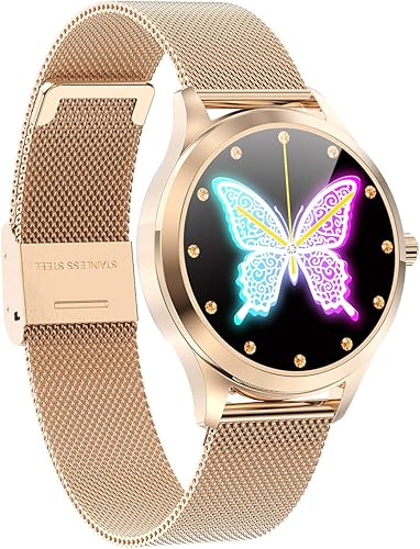 Miniatura 1 de Reloj inteligente para mujer para Android iOS, rastreadores de fitness IP68, impermeable, reloj inteligente Bluetooth con notificación de mensajes y