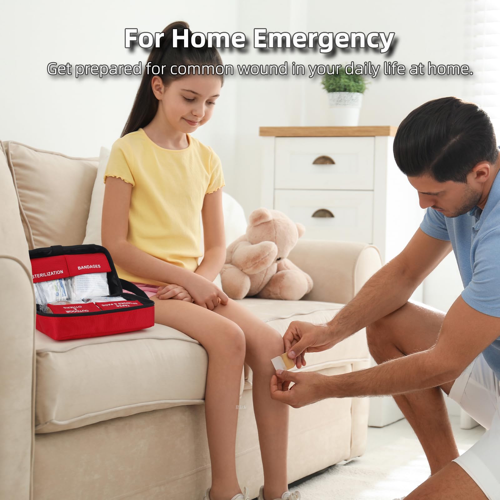 Kit de primeros auxilios de 330 piezas, kit de primeros auxilios premium impermeable y compacto para cualquier emergencia, ideal para el hogar, coche, viajes, camping, senderismo, camión