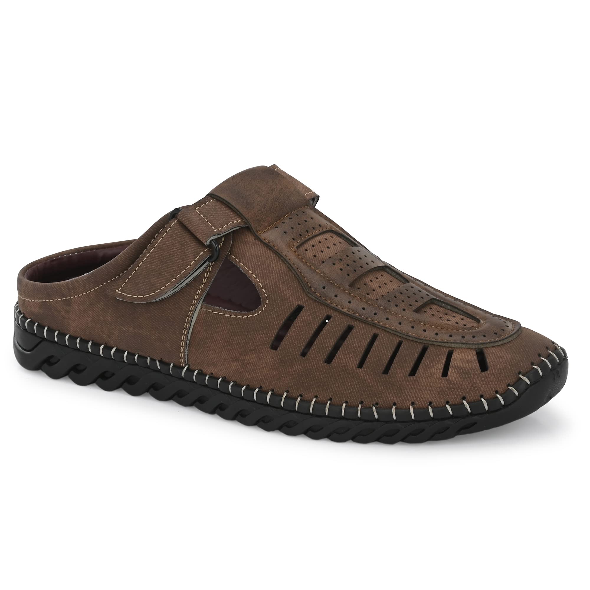 ROWLANS Mens Brown Synthetic leather Comfortable/Casual Velcro Sandals 9 (B0BZ54ZW3Q) Amazon Price History, Amazon Price Tracker