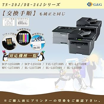 Amazon | Ninestar G&G ブラザー TN-29J+DR-24J 互換 【トナー1本 TN