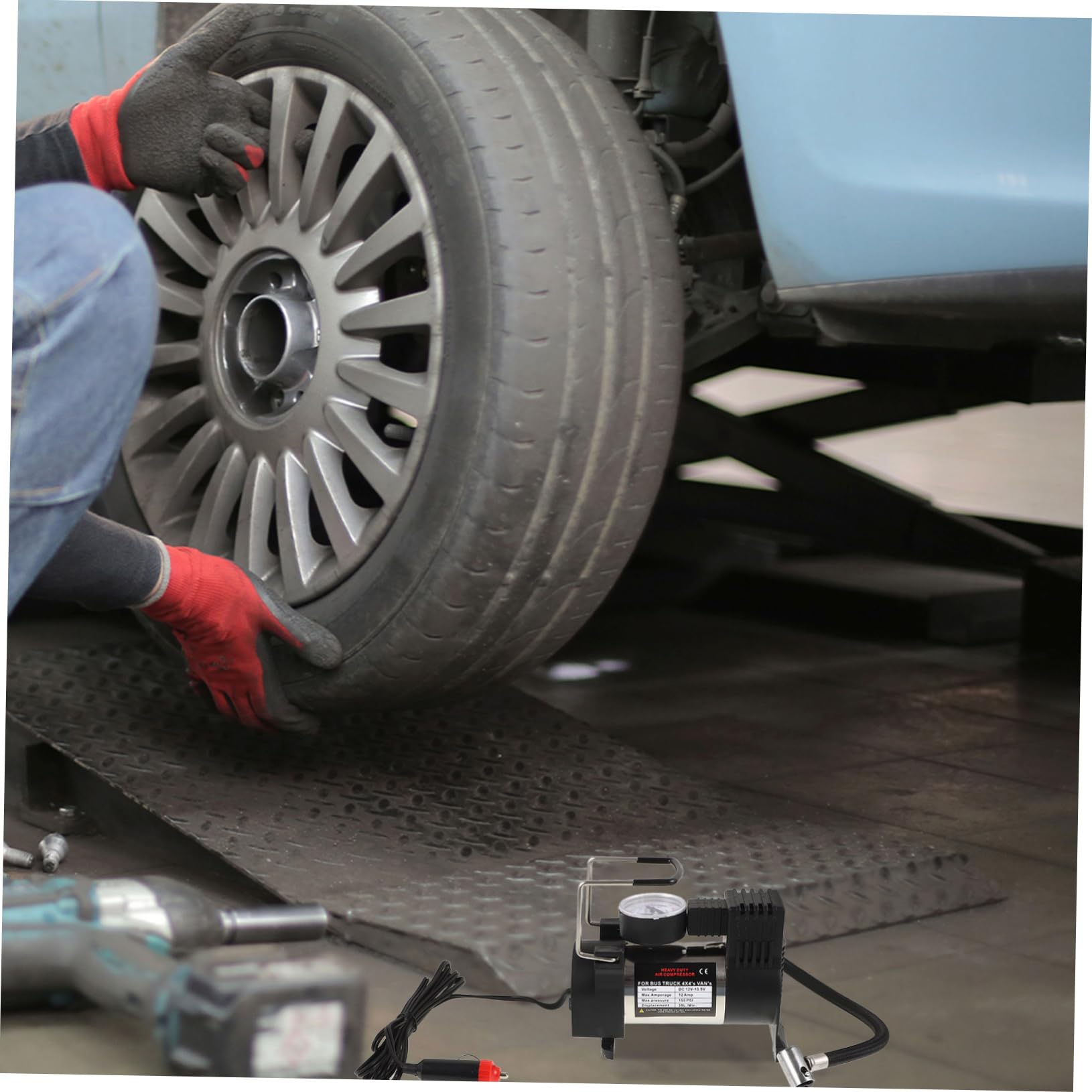 jojofuny Compresseur D’air pour Voiture 12v Monocylindre en Métal