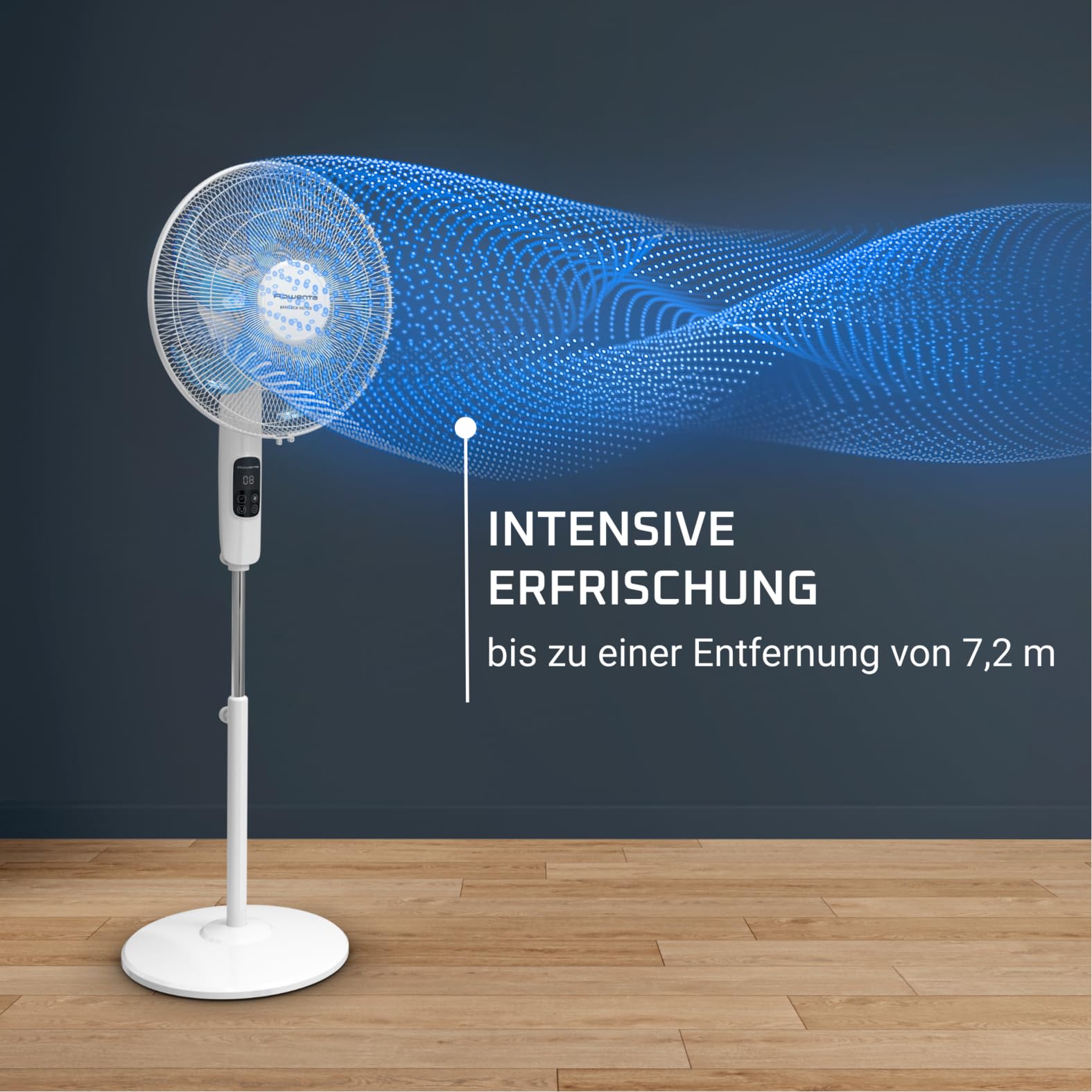 Rowenta Turbo Silence, Ventilatore a Piantana, Potente, Schermo LED, Timer, Silenzioso, Altezza regolabile, Design Durevole, Elevata Efficienza Energetica, VU5450