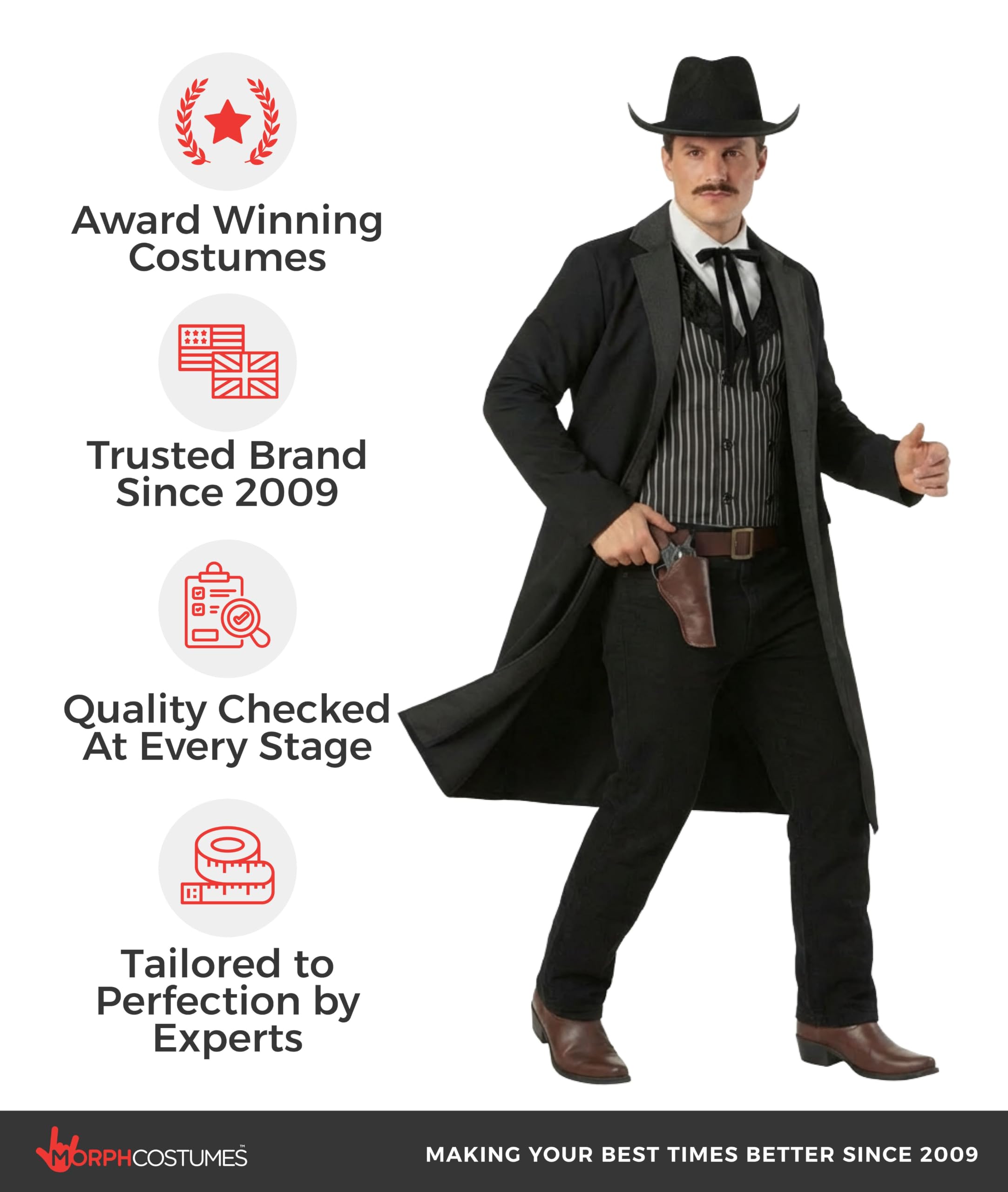 Morph Disfraz Sheriff Hombre, Disfraces Sheriff Americano, Traje Oeste Adulto, Disfraz Carnaval Hombre