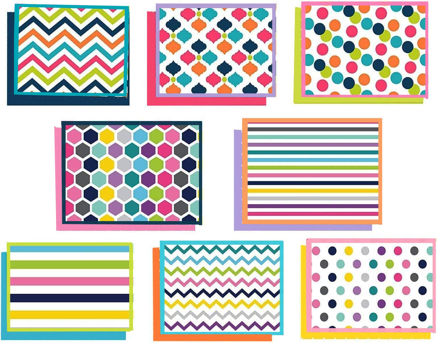 SUPHOUSE 120 Blank Cards, Blank Note Cards and Colored Envelopes, Thank You Greeting Cards with Envelopes, Stationary Supplies Bulk Birthday Cards Set - Upgrade Design