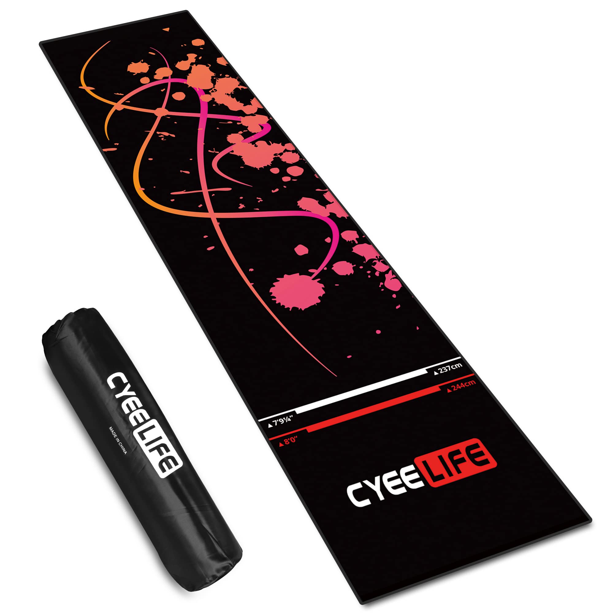 CyeeLife Dart Mat Length 295cm,Width 65cm with Carry bag and Start Lines and Colorful Printing for Steel and Soft Tip Darts Games — image 1