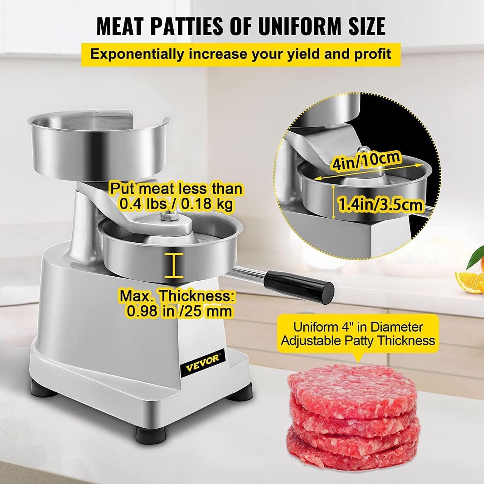 Presse à Hamburger Stufz Pour Galettes Fourrées, Neuf, Compatible Lave-vaisselle