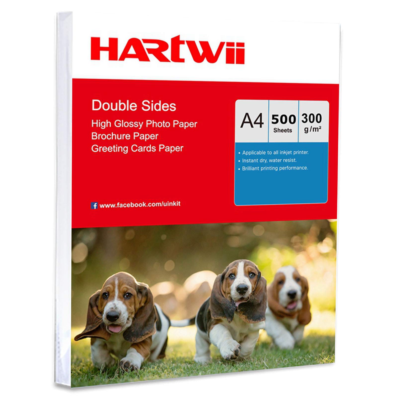 Gruby papier fotograficzny A4 po obu stronach wysoki połysk druk 300 g/m2 - 500 arkuszy po obu stronach błyszczący papier atramentowy super biały Hartwii