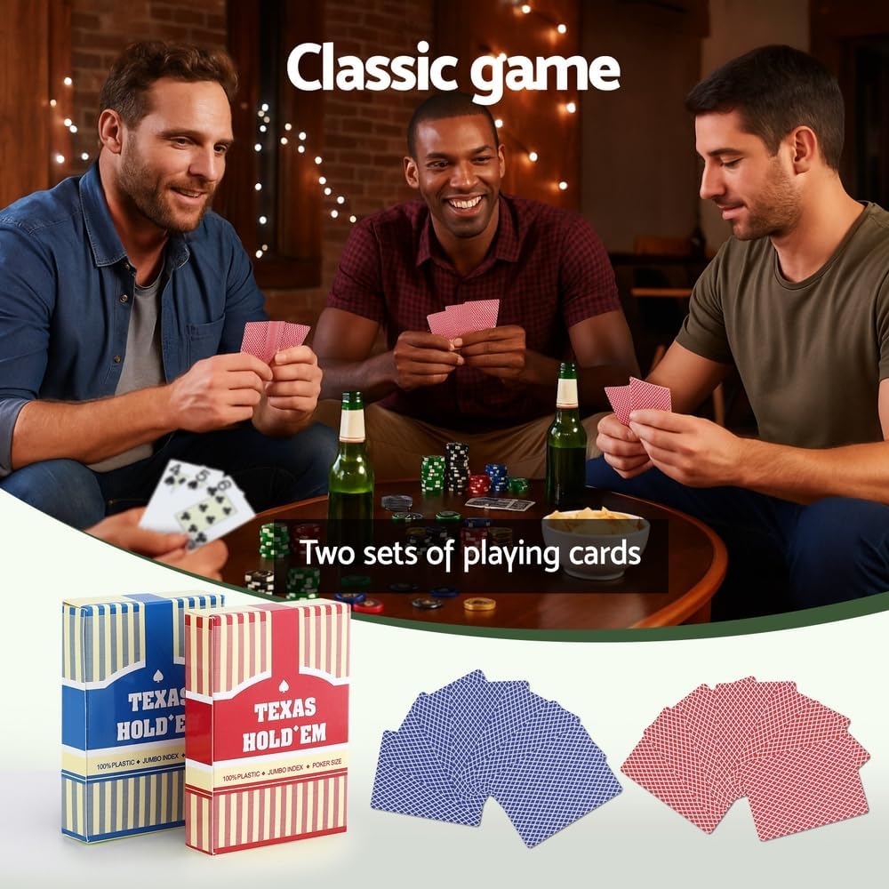 Poker Chip Set 500 Piece Heavyweight 14g Texas Holdem Poker Chips with Aluminum Case Professional Poker Game Set, Valentine's Day