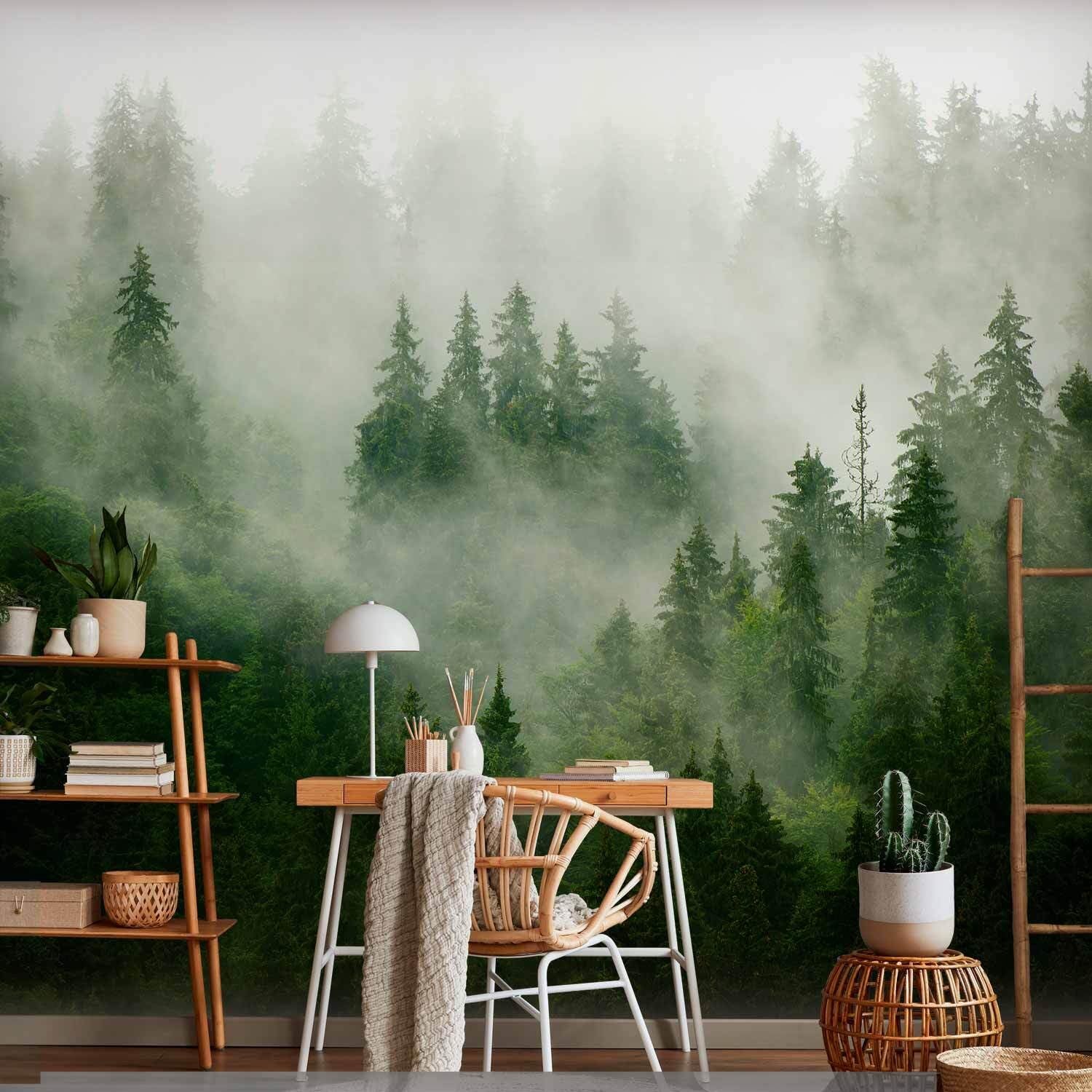 decomonkey Fototapete Wald, 400x280 cm, Tiere, Vlies, Schlafzimmer, Design | Wohnzimmer, Tapete, Fototapeten, Tapeten, Vliestapete, Wandtapete, moderne, Wand