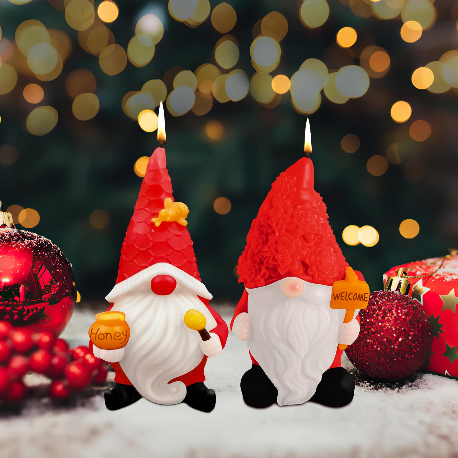 3D Silicone Mould Christmas Silicone Mould Gnome Silicone Moulds Epoxy Resin DIY Fondant Moulds Chocolate Mould Casting Moulds Gifts for Family and Friends (A+B) - Image 2