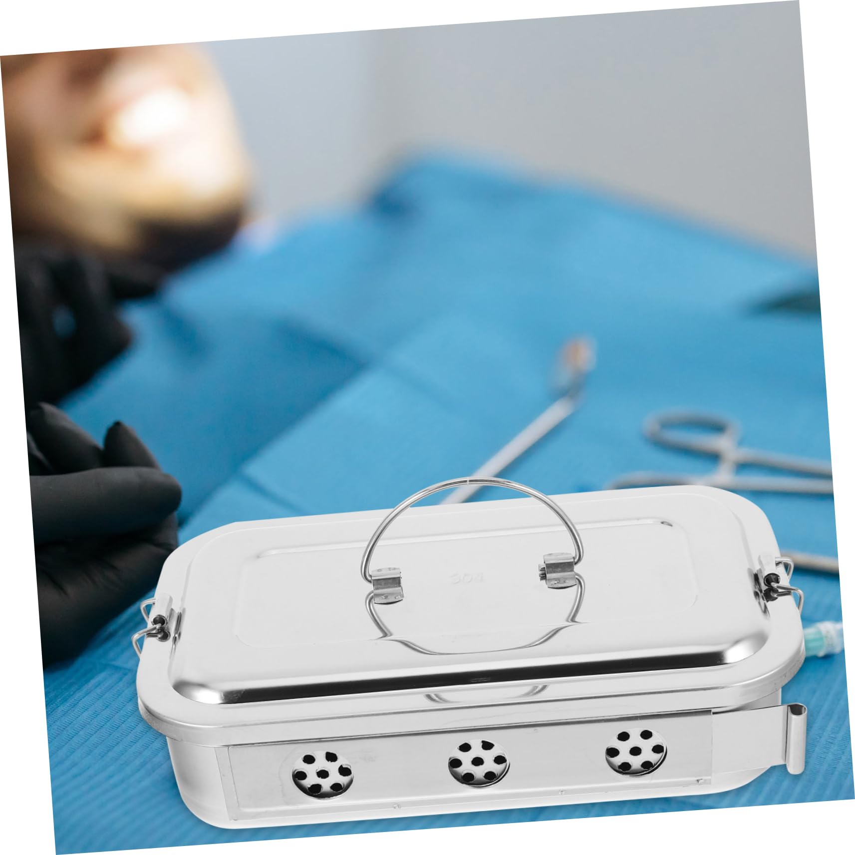 GALPADA 2 Pezzi Vassoio Inossidabile con e Chiusura Contenitore Sterilizzabile per Medici e Odontoiatrici Resistente Ad Alte Temperature e Pressioni per Conservazione e Trasporto