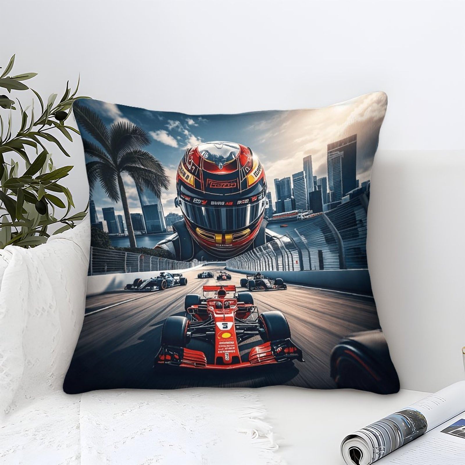 3U6C4M9K Formulaa Racing Cushion Cover Throw Pillow Covers, Raikonen Pillow Case for Men Women Decorative Home Sofa Chair Couch 45x45cm