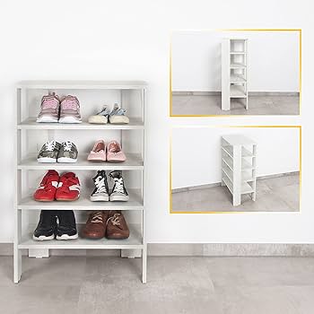 Casaria Schoenenrek 2 Stuks 95x26x82cm met 5 Niveaus 200 kg Laadvermogen Acaciahout Massief Hal Badkamer Schoenenbank Donkerbruin