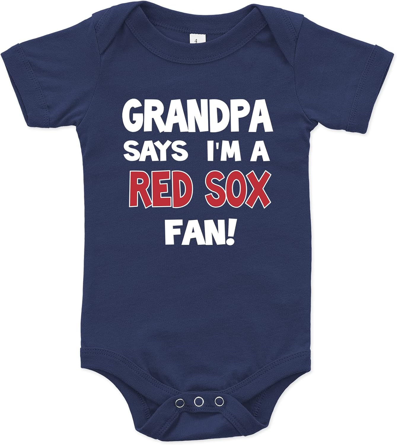 NanyCrafts' Grandpa Says I'm a Red Sox Fan Baby Bodysuit, Baby Red Sox Fan