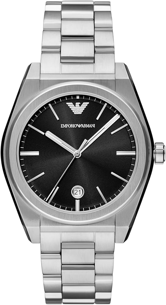 Emporio Armani Stainless Steel Analog Black Dial Men's Watch