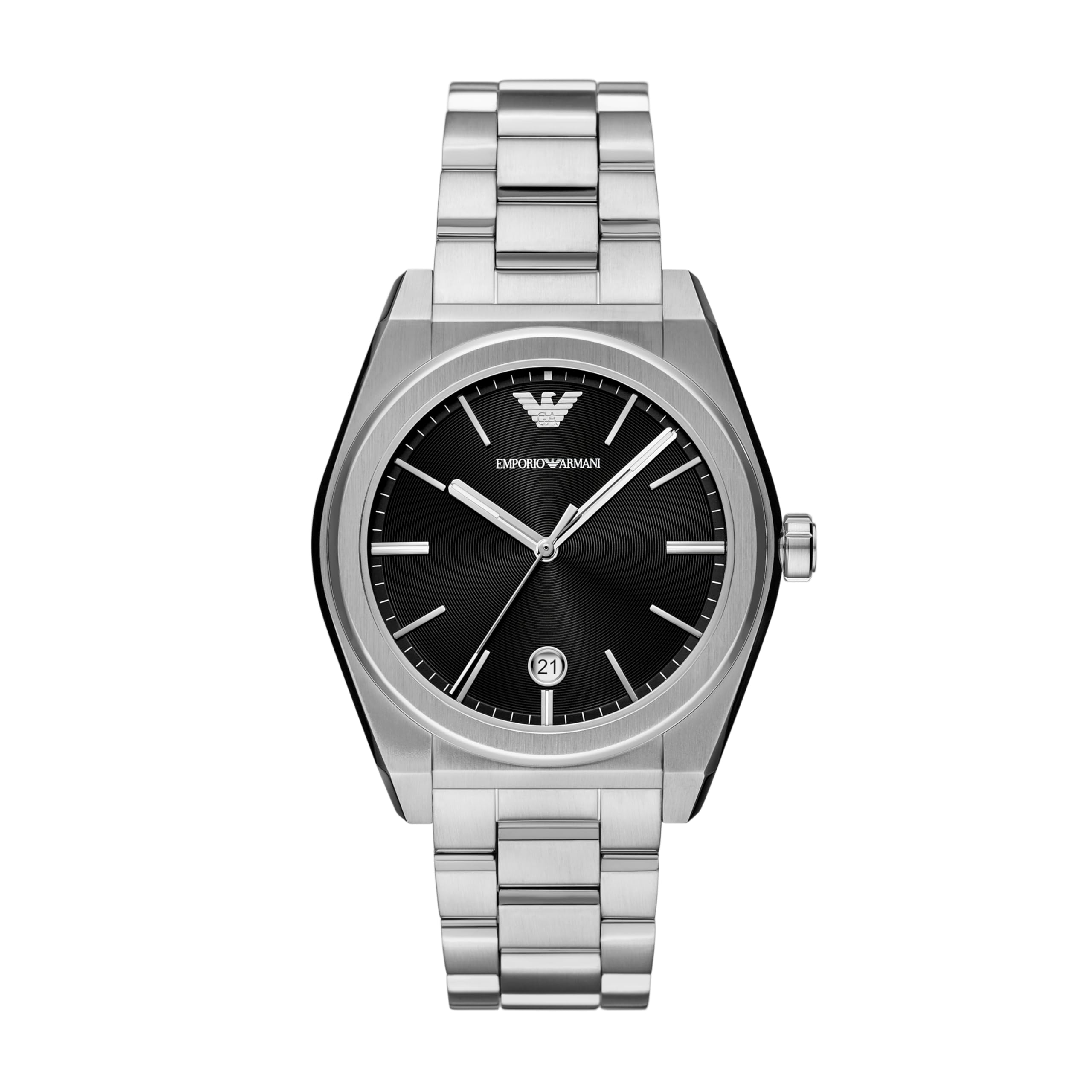 Emporio Armani Stainless Steel Analog Black Dial Men's Watch
