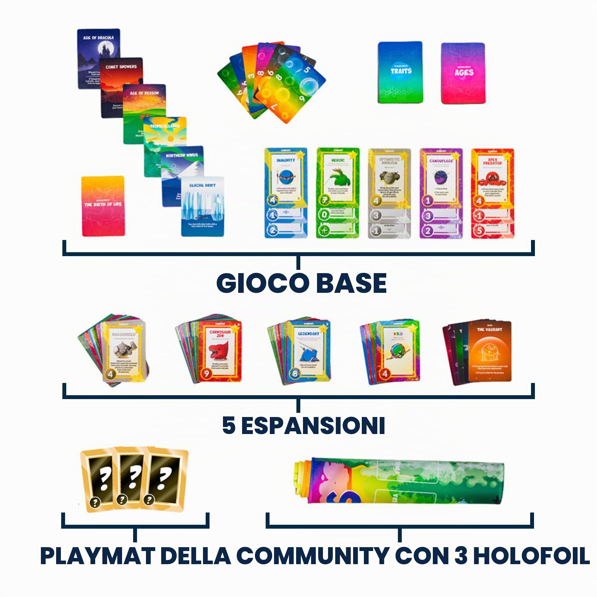 Doomlings Gioco Di Carte Deluxe, Per 2-6 Giocatori, Divertente Gioco Di Famiglia Per Bambini E Adulti, Dai 10 Anni In Su | Include Il Tabellone Di Gioco, Tutte Le 5 Espansioni E 3 Carte Olografiche