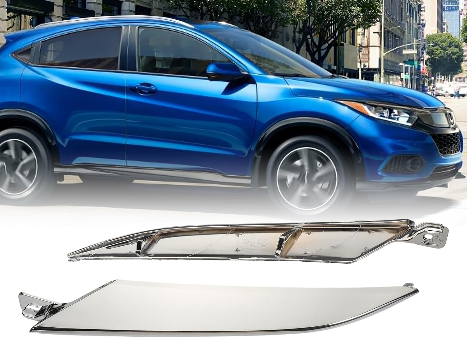 Chrome Front Hood Grille Headlight Trim Molding Fit for Honda HRV 2019 2020 2021 71163-T7A-J01 71168-T7A-J51
