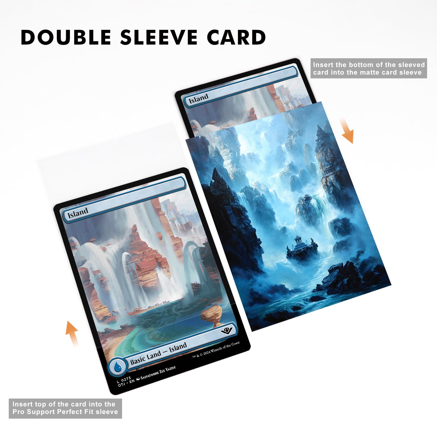 Amazon.com: Katomula 100 Card Sleeves for MTG with 100 Inner Sleeve,  Textured Back Art Sleeves, Fit Standard Size Cards