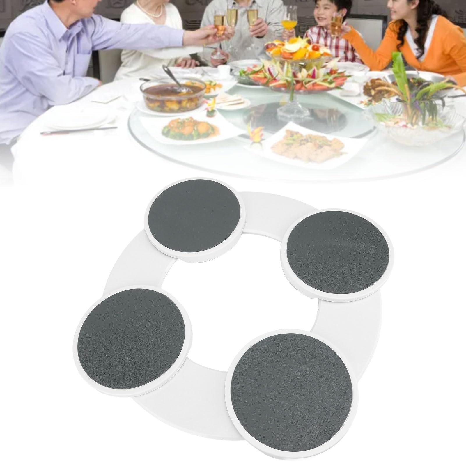 Vassoio Girevole Piatto da Portata Rotondo da Tavolo per Piano di Lavoro della , Tavolo da Pranzo Riutilizzabile con Guida di Scorrimento Manuale Giradischi con Rotazione