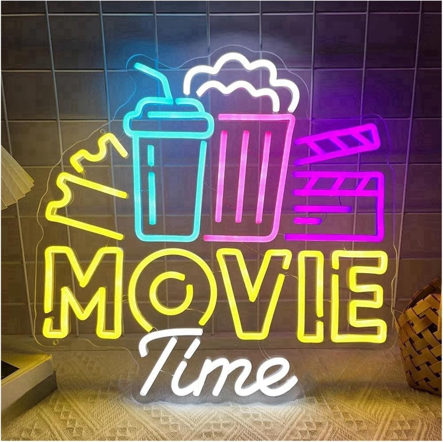 Insegna al neon Insegna al neon, luci per film, decorazioni murali, insegne a LED per cinema, per la per stanza | 55cmx55cm