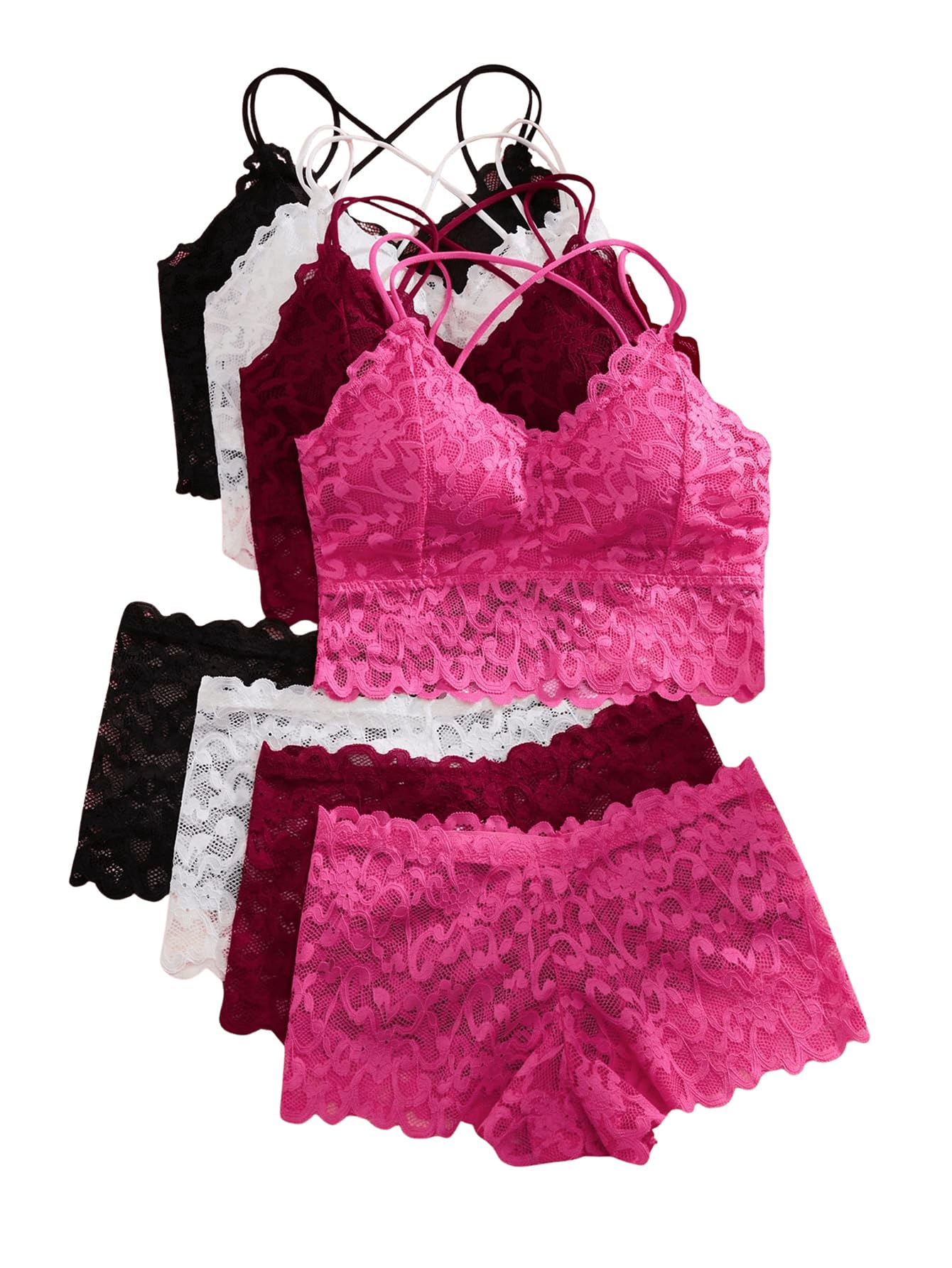 Women's Lingerie Set Matching Lace Bra and Panty Set