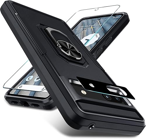 Google Pixel 6a 5G - Funda protectora de pantalla  protector de lente de cámara resistente a prueba de golpes funda protectora de cuerpo completo