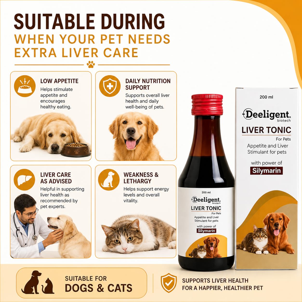 Liver Tonic for Pets 200ml | Appetite & Digestion Support Syrup | Herbal Liver Detox Supplement for Dogs, Cats, Puppies & Kittens with Vitamins — Amazon image 2