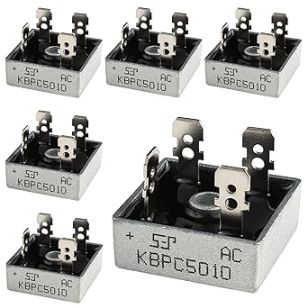 BOJACK KBPC5010 Rectifier Diode 50 A 1000 V Axial KBPC5010 50 amp 1000 Volt Electronic Silicon Diodes(Pack of 6 Pieces)