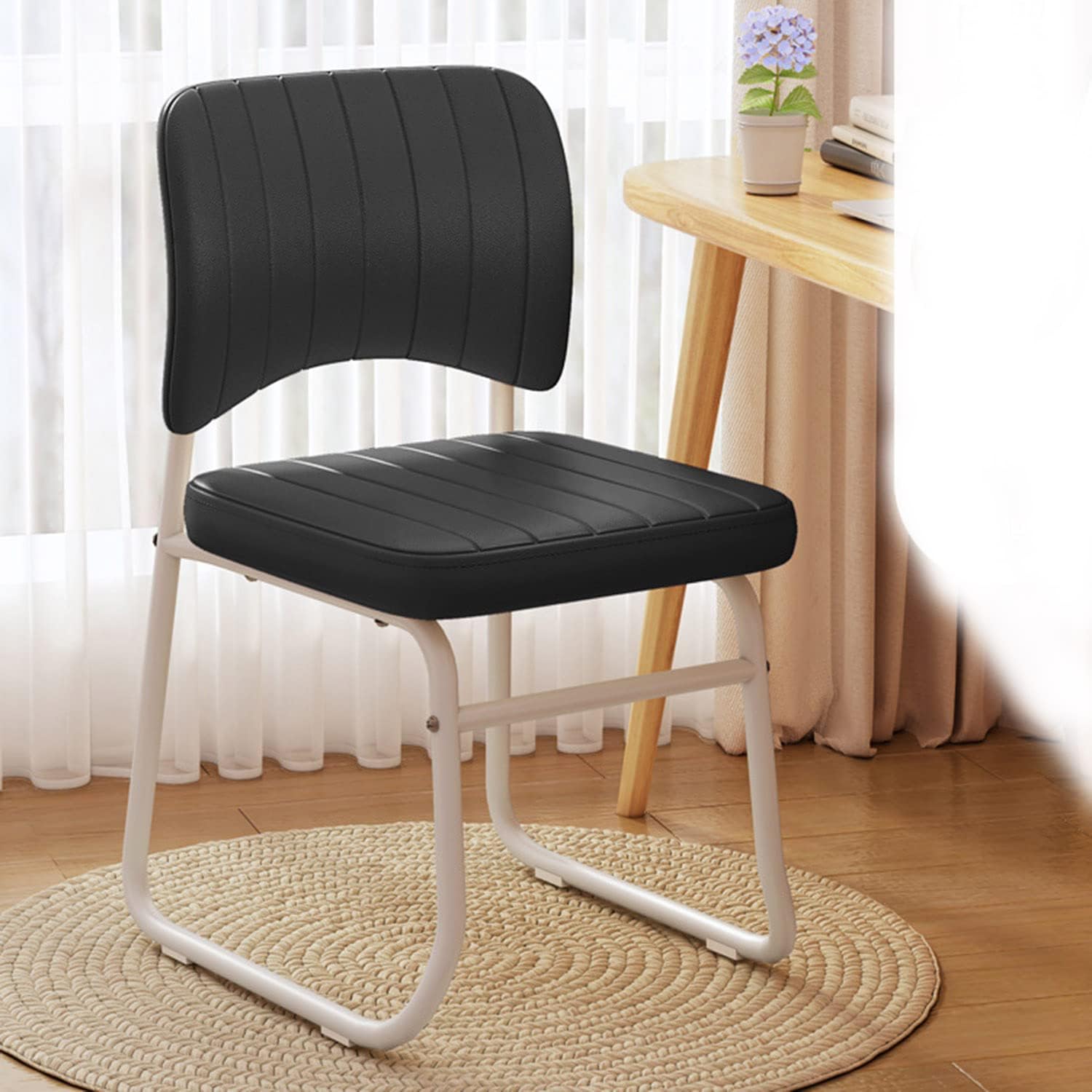 AVSMGP Stackable Chairs, Mid Back Task Armless Office Chair