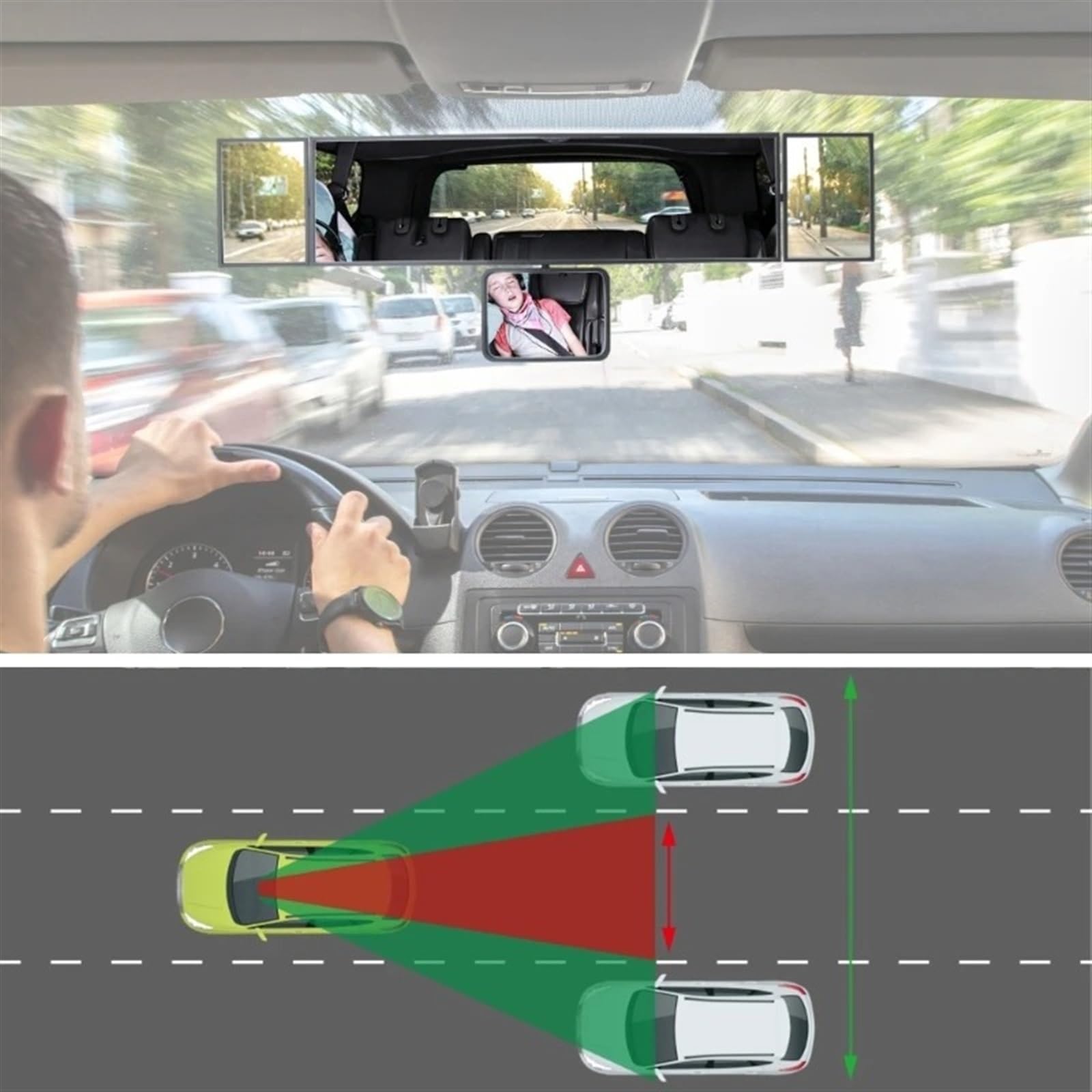 Miroir Intérieur De Voiture Verre De Sécurité Réglable pour Montre De Bébé Verre De Rétroviseur De Voiture pour La Surveillance des Bébés Rétroviseur Intérieur