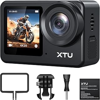 XTU S6 アクションカメラ 4K 20MP【Ambarella H22 CPU&SONY IMX386 センサー】アクションカム SuperSmooth手ぶれ補正4.0 スポーツカメラ 外部マイク対応 縦向き撮影 WiFi搭載 音声制御 HDMI出力 8倍ズーム 170度広角 ウェアラブルカメラ 簡易アクセサリーセット