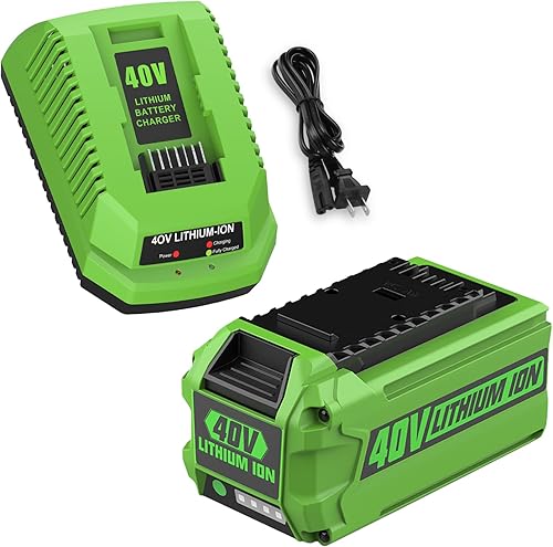 Miniatura 8 de Energup 6.5A 40V 29472 29462 Reemplazo para batería Greenworks de 40 V y cargador 29482, para herramientas G-MAX de 40 voltios 29252 20202 22262,