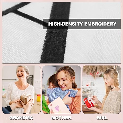 Miniatura 3 de BeeGreen Bolsa de lona con inicial con bolsa de maquillaje, regalos personalizados para mujeres, amigas, profesoras y madres, negro y blanco, Letra A