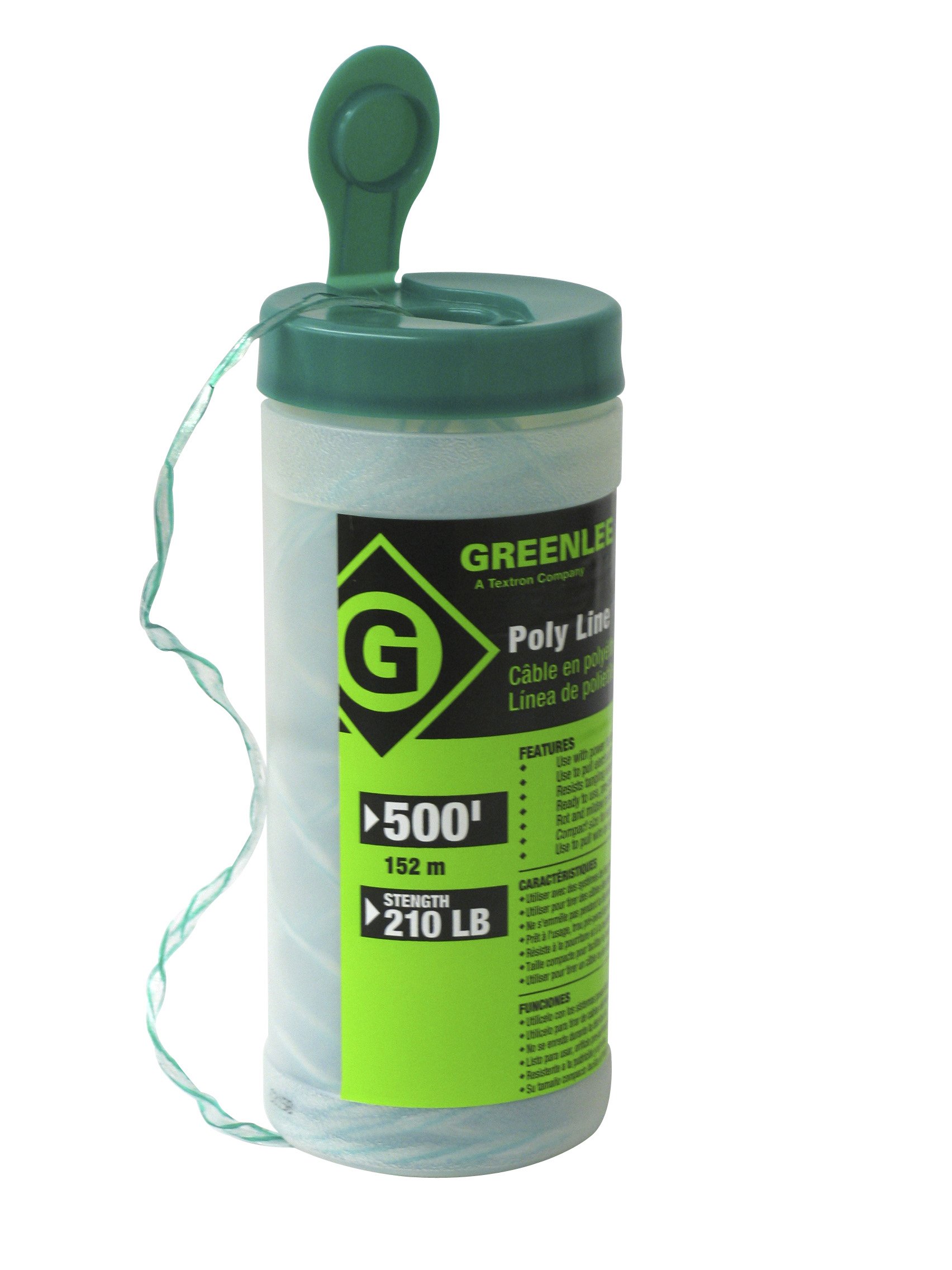 Greenlee 430-500 Spiral Wrap Tracer Poly Twine Dispenser, 210 Lb