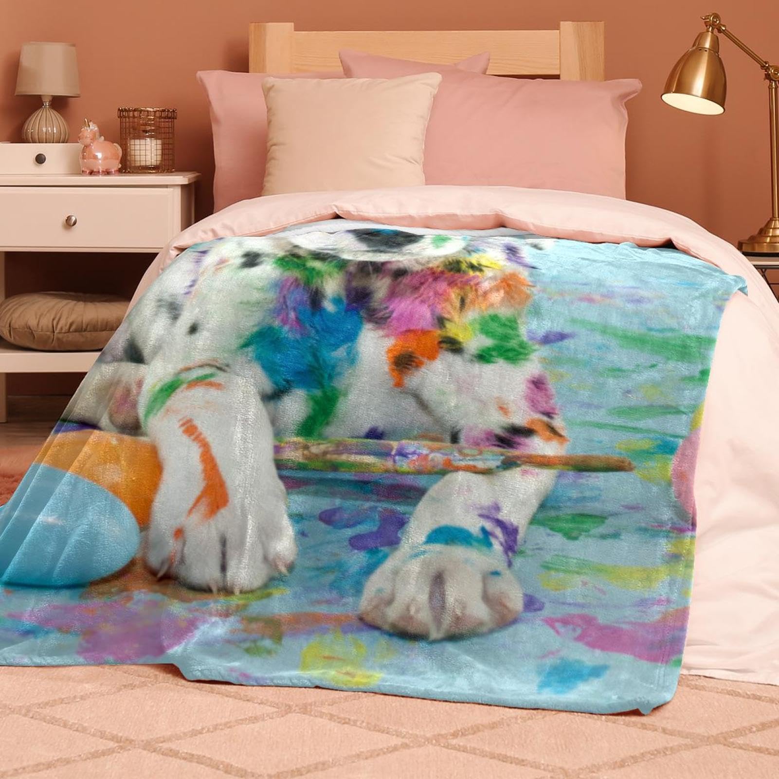 Couverture Polaire Chien Dalmatien Couverture Plaid Chaude Douce pour Lits Canapés Chaises Divans 150×200cm