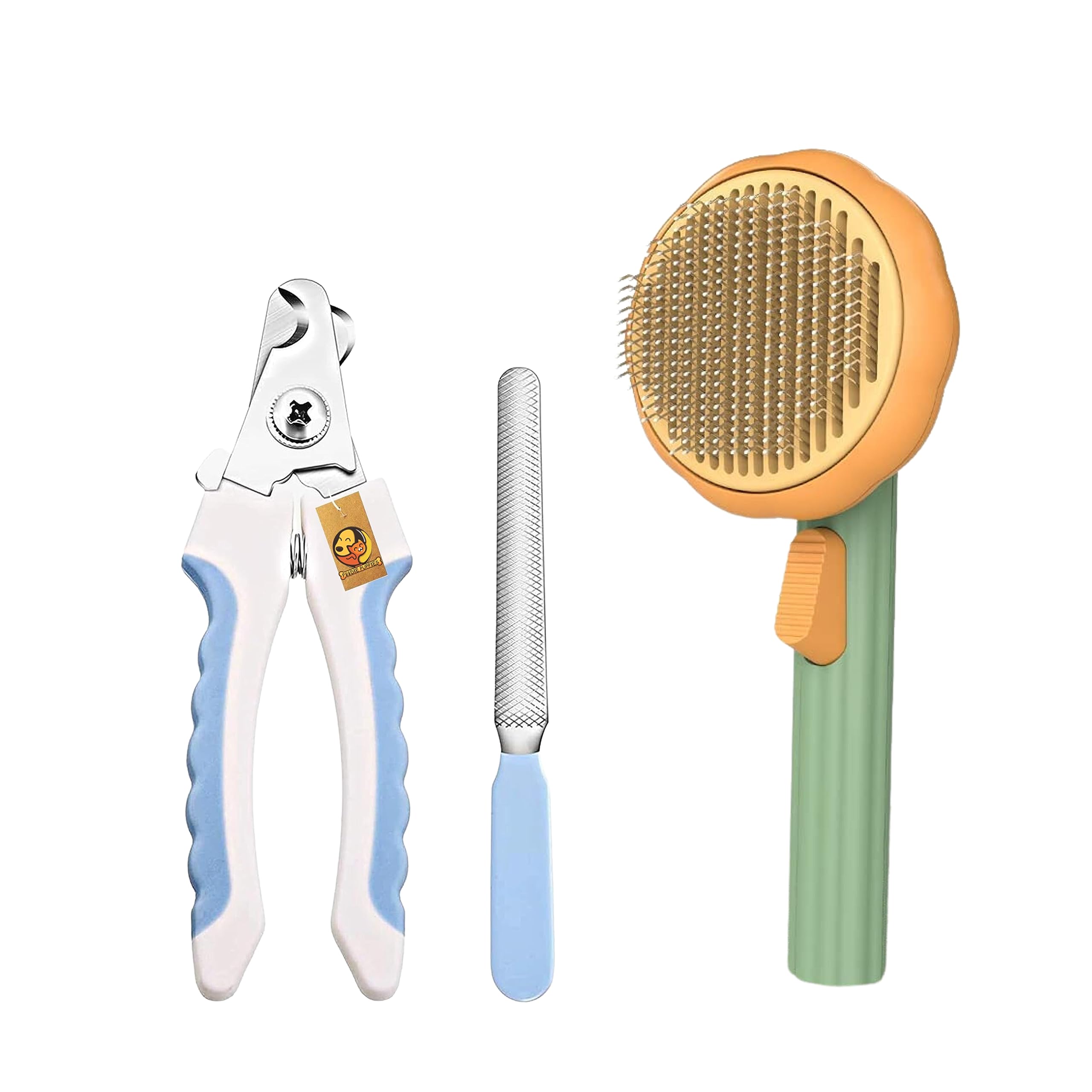 Foodie Puppies Pet Grooming Combo of Dog Nail Clipper and Slicker Brush for Dogs & Cats - (Nail Clipper + Pumpkin Head Slicker) | Nail Clipper with Filer and Grooming Slicker Cleaning Brush (B0CH6NPKMC) Amazon Price History, Amazon Price Tracker