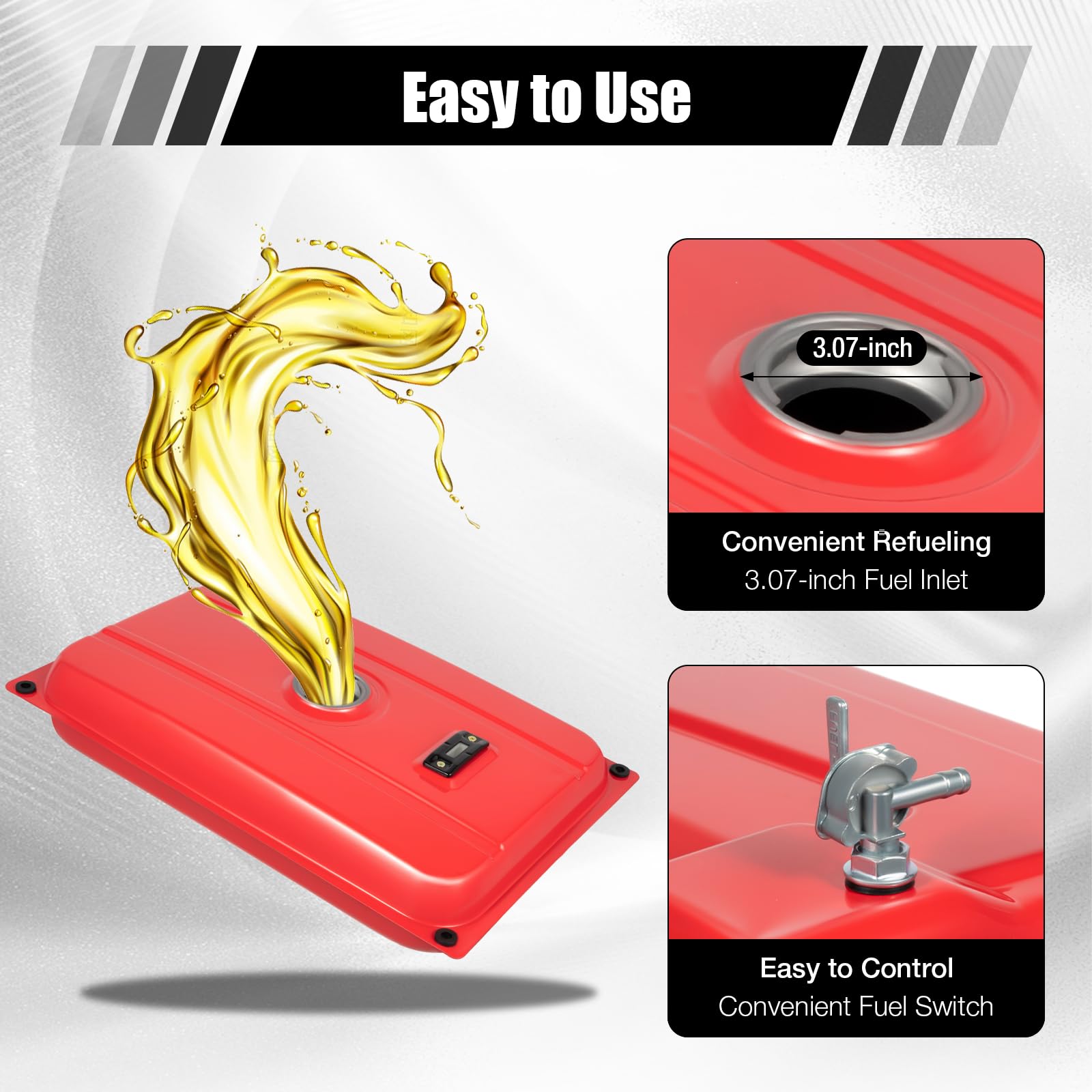 Generador de combustible de 15 l, generador de combustible, tanque de gasolina, generador de corriente, depósito de combustible con interruptor de combustible, depósito de combustible, depósito de
