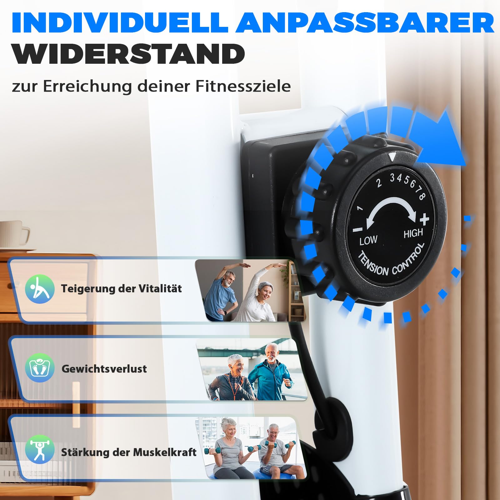 ISE Heimtrainer Fahrrad Klappbar I Hometrainer Fahrrad Klappbar Extra Leise mit Bequemem Sitzkissen I Ergometer heimtrainer, Fitnessbikes, Indoor Bike, Trimmrad Heimtraine
