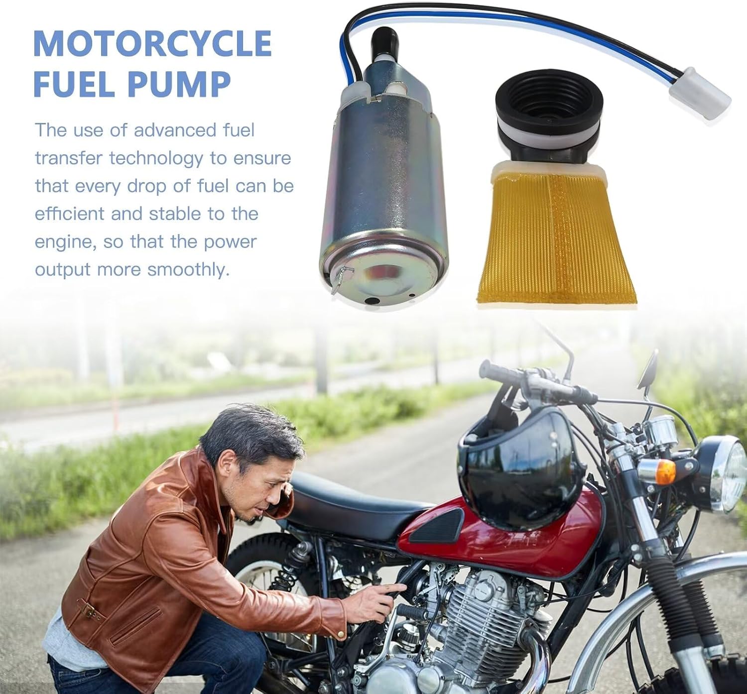 Fuel Pump & Strainer for Kawasaki Prairie ATV 650 700 KVF-650 KVF-700 (2002-2006) / Brute Force 650 750 (2004 2005) Repl.# 49040-0006, 49040-1080