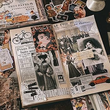 Amazon | ZEZYXUFM デザインペーパー 200枚 コラージュ素材