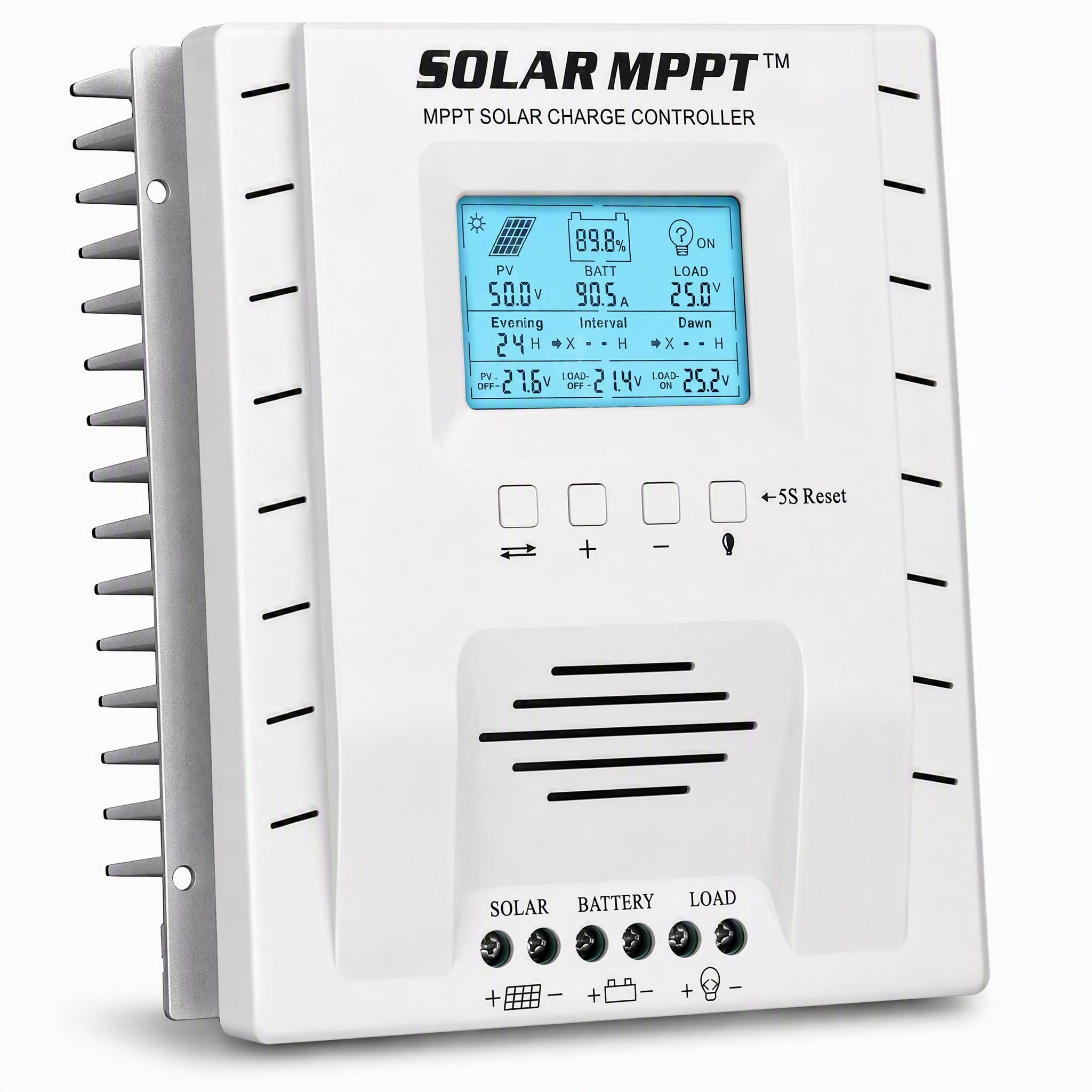 40A MPPT-Laderegler 12 V / 24 V Auto, Solarpanel-Laderegler mit LCD-Display, max. 100 V, 520 W / 1040 W Eingang für Blei-Säure-versiegelte Gel-AGM-Lithium-Flutbatterie